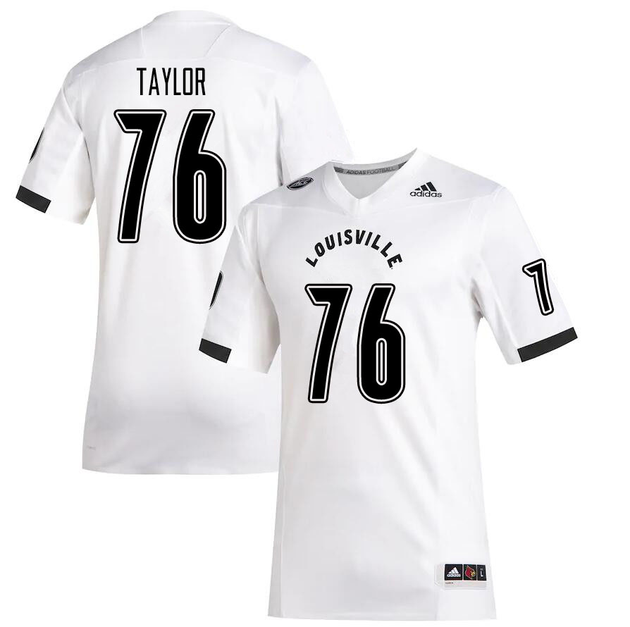 Men #76 Travis Taylor Louisville Cardinals College Football Jerseys Sale-White - Click Image to Close